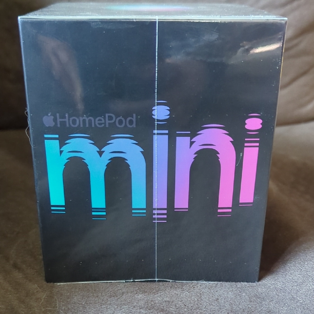 Apple HomePod Mini Box with Vibrant Text